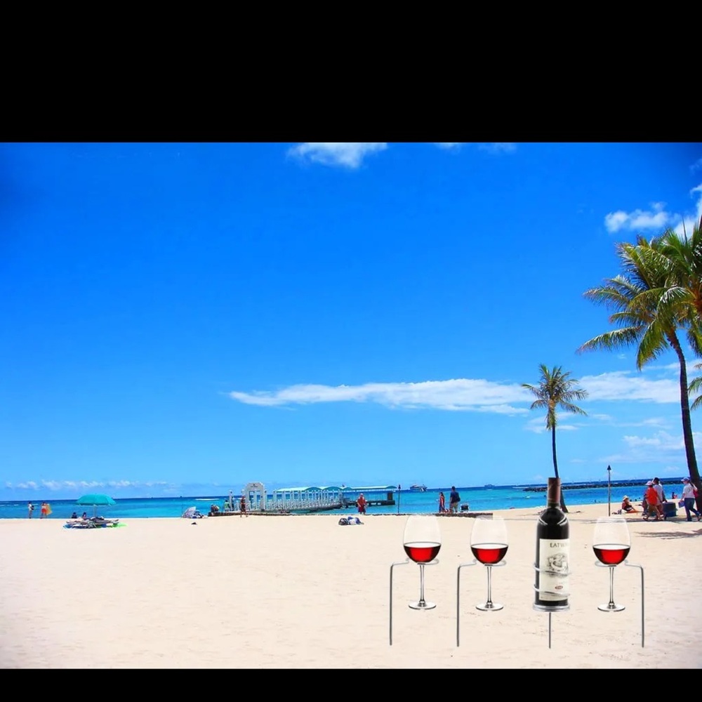 Stainless steel wine stake set